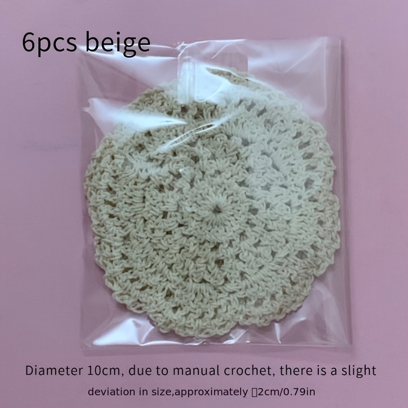 TEMU 6/10 cojines de vintage hechos a crochet a , tapetes decorativos huecos de crochet, adecuados para bebidas, hogar, , también se pueden utilizar