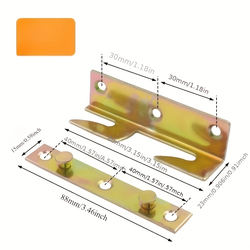 Set Of 4 Brackets For Bed Rails, Including Screws, Designed For Heavy-duty Use