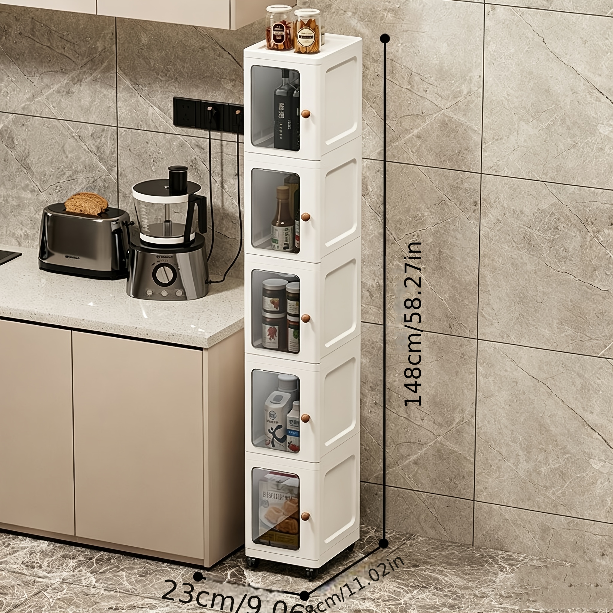 Plastic Multi-Layer Foldable Storage Cabinet for Bathroom