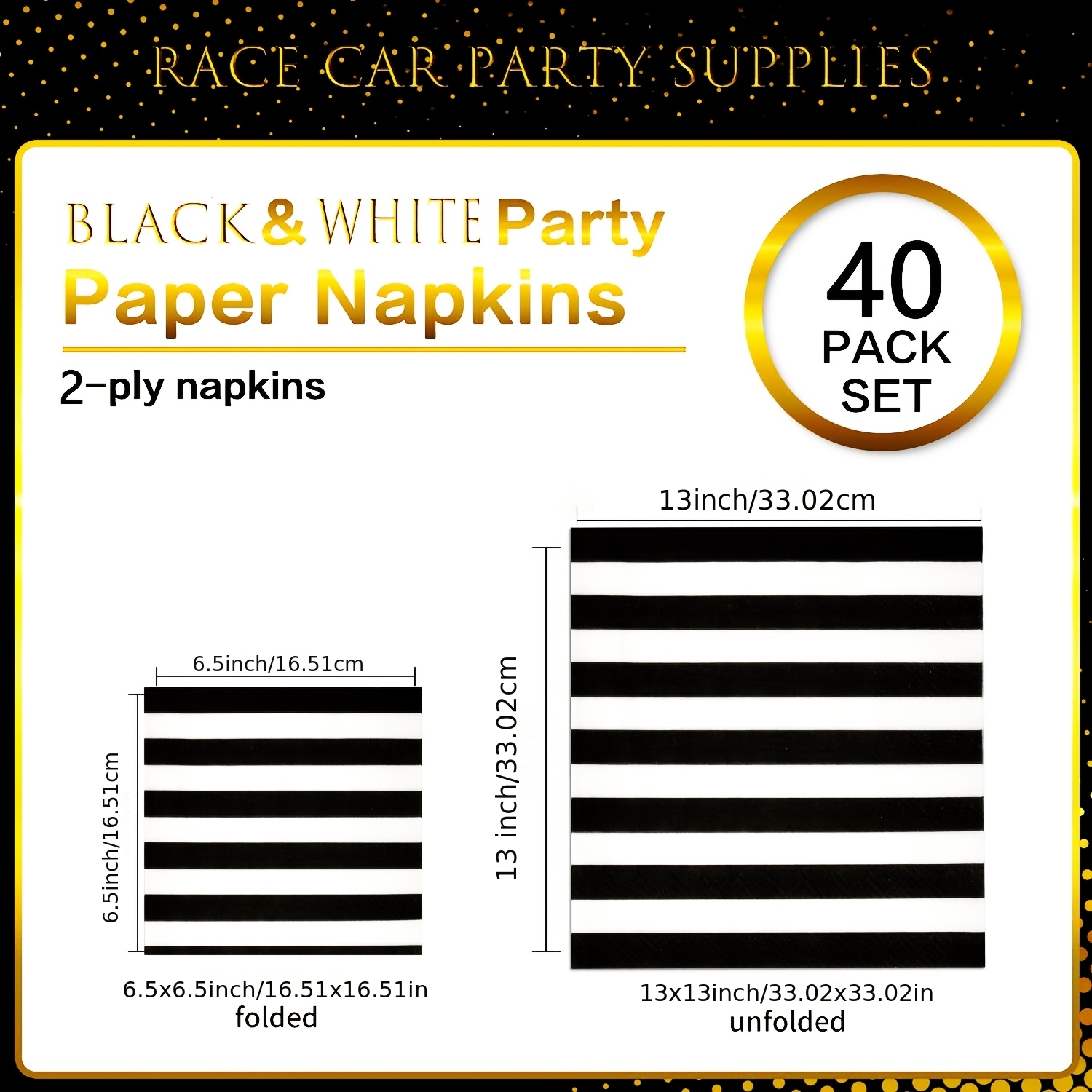 TEMU 40 piezas de servilletas a rayas , artículos de blancos y negros, servilletas desechables para cócteles y bebidas de , servilletas para baby