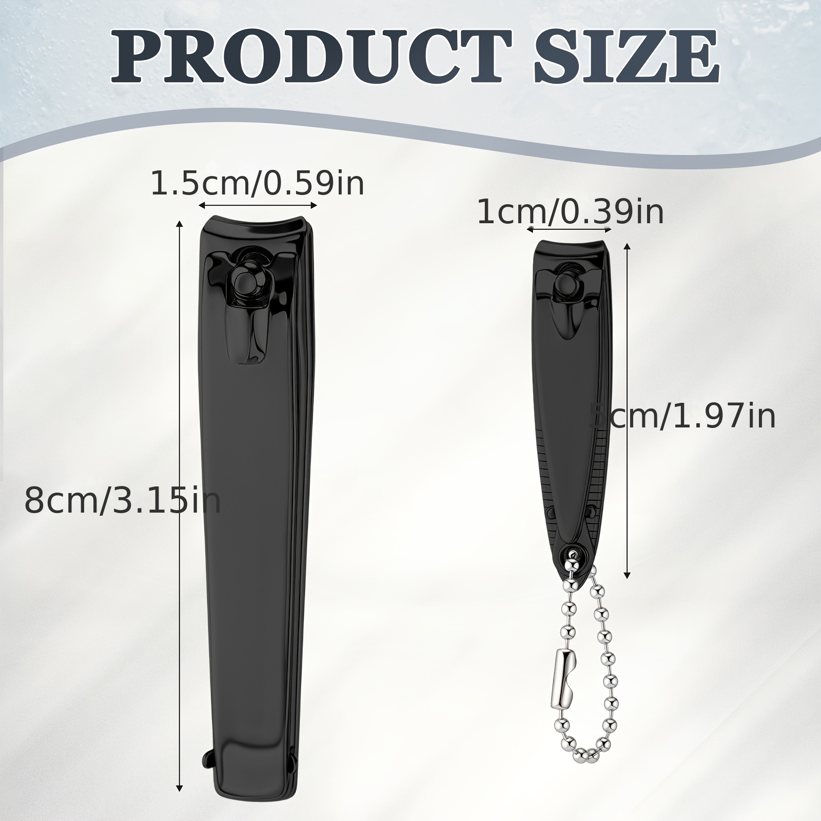 24pcs Stainless Nail Clippers Set with Chain for Travel