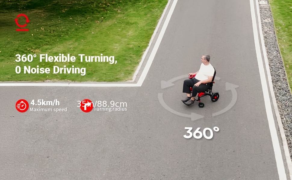 collapsible electric wheelchair with long   a christmas gift airline for boarding 12ah lithium battery enables traveling 15 miles comfortable shock absorbing   can bear a weight of 260   Product details 5