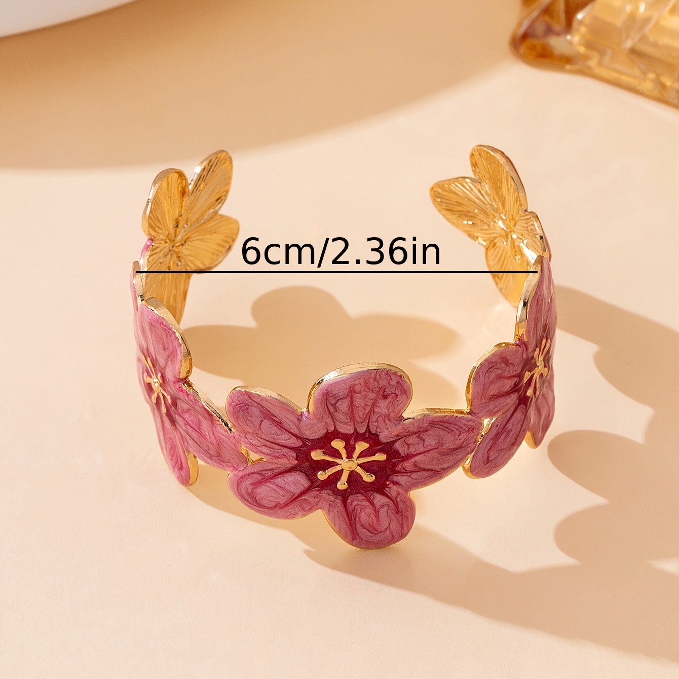 Women's Handmade Oil Dripping Gradient Flower Bracelet, Summer Style
