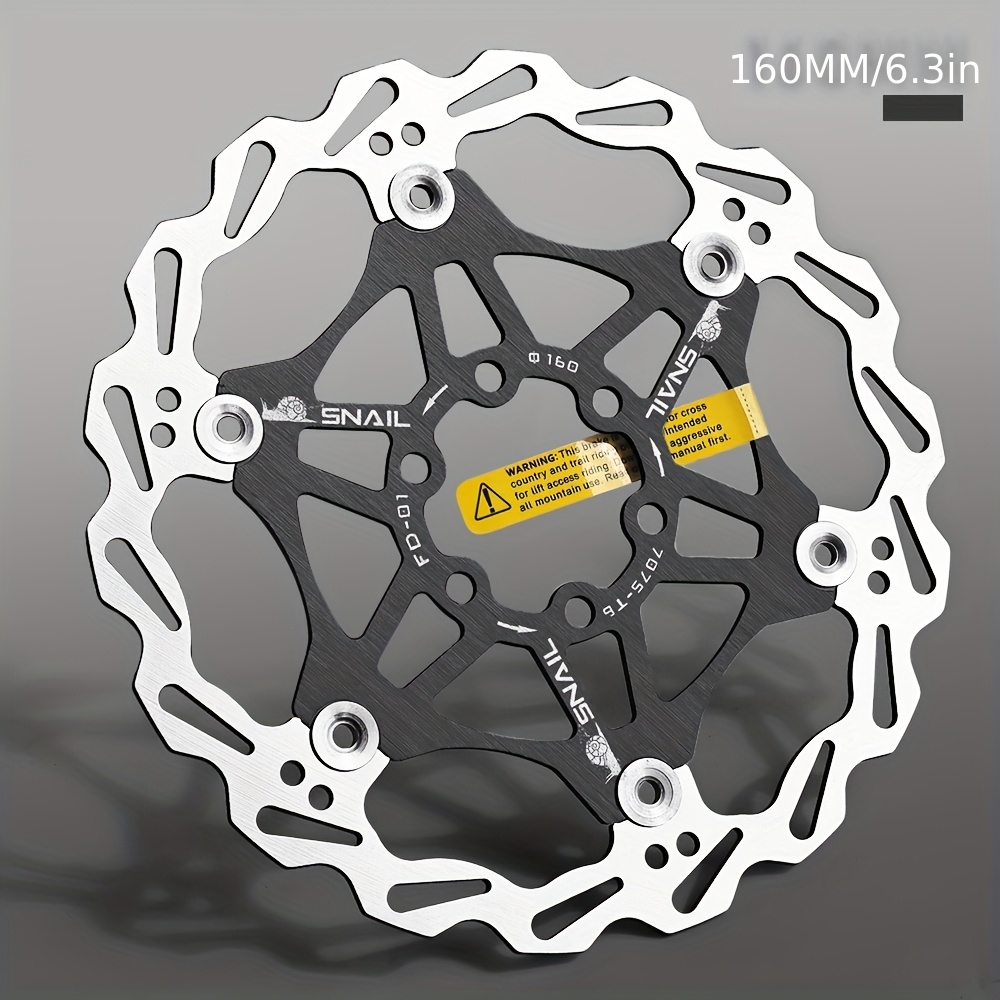 TEMU Aluminum Alloy Bicycle Brake Disc - Lightweight, Lightweight And Durable, Resistant To Wear, , Impact, And Rust, Large For Efficient Heat