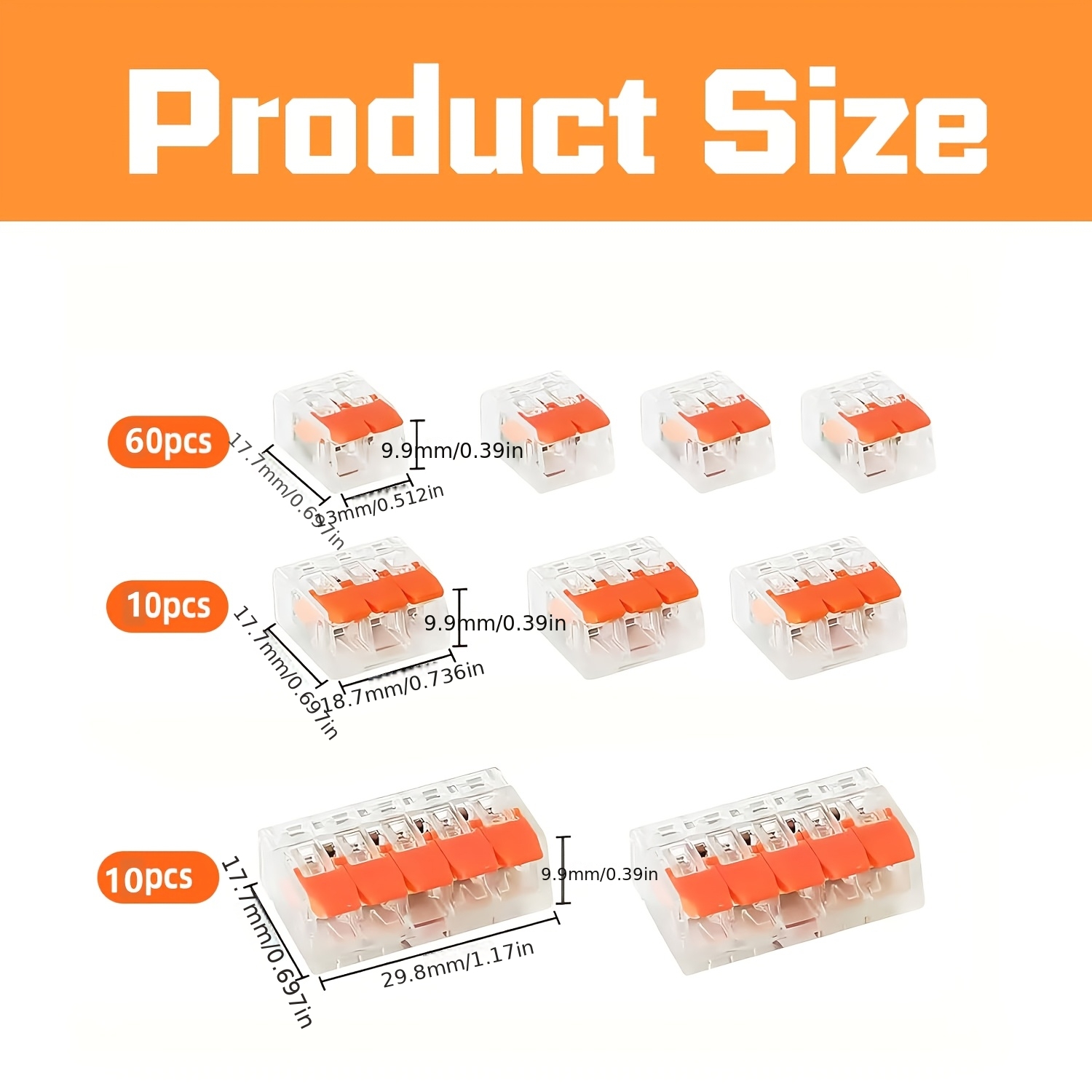 80pcs Cable Connector Set - Lever Cable Clamps Electric 2/3/4/5 Pole, Connection Clamps Up To 4 Mm², Terminals For Fixed And Flexible Cables, 2-5 Conductors