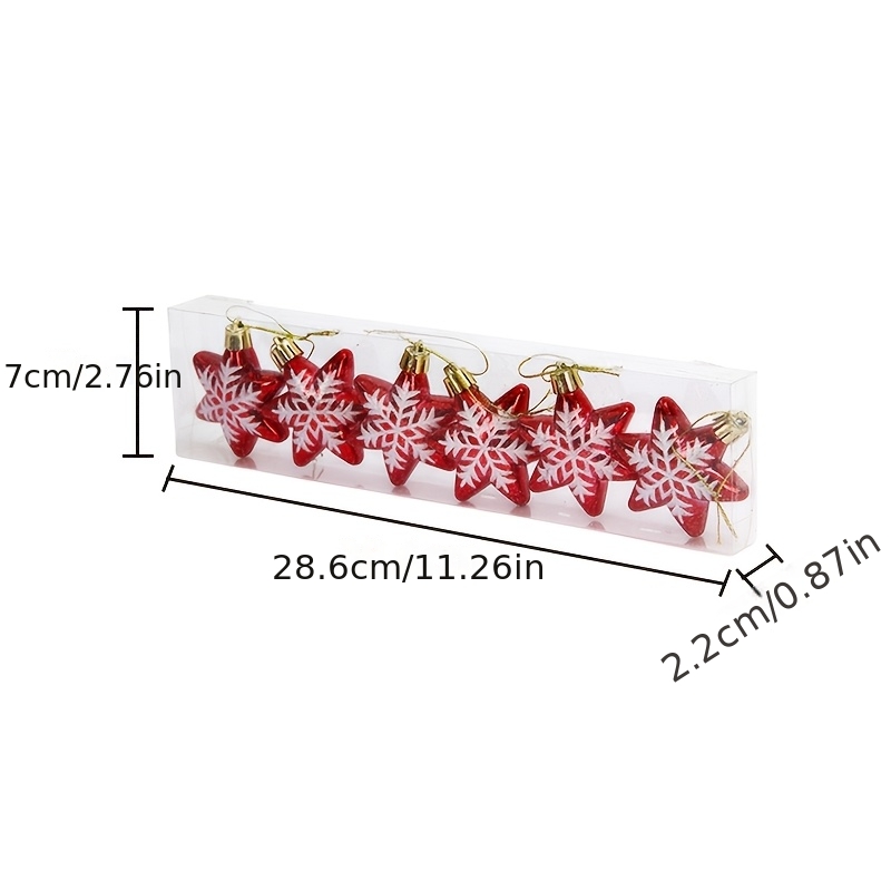 TEMU 6 cm 6 pièces Cimiers d'arbre Ornement de sapin de Noël Décoration de sapin de Noël