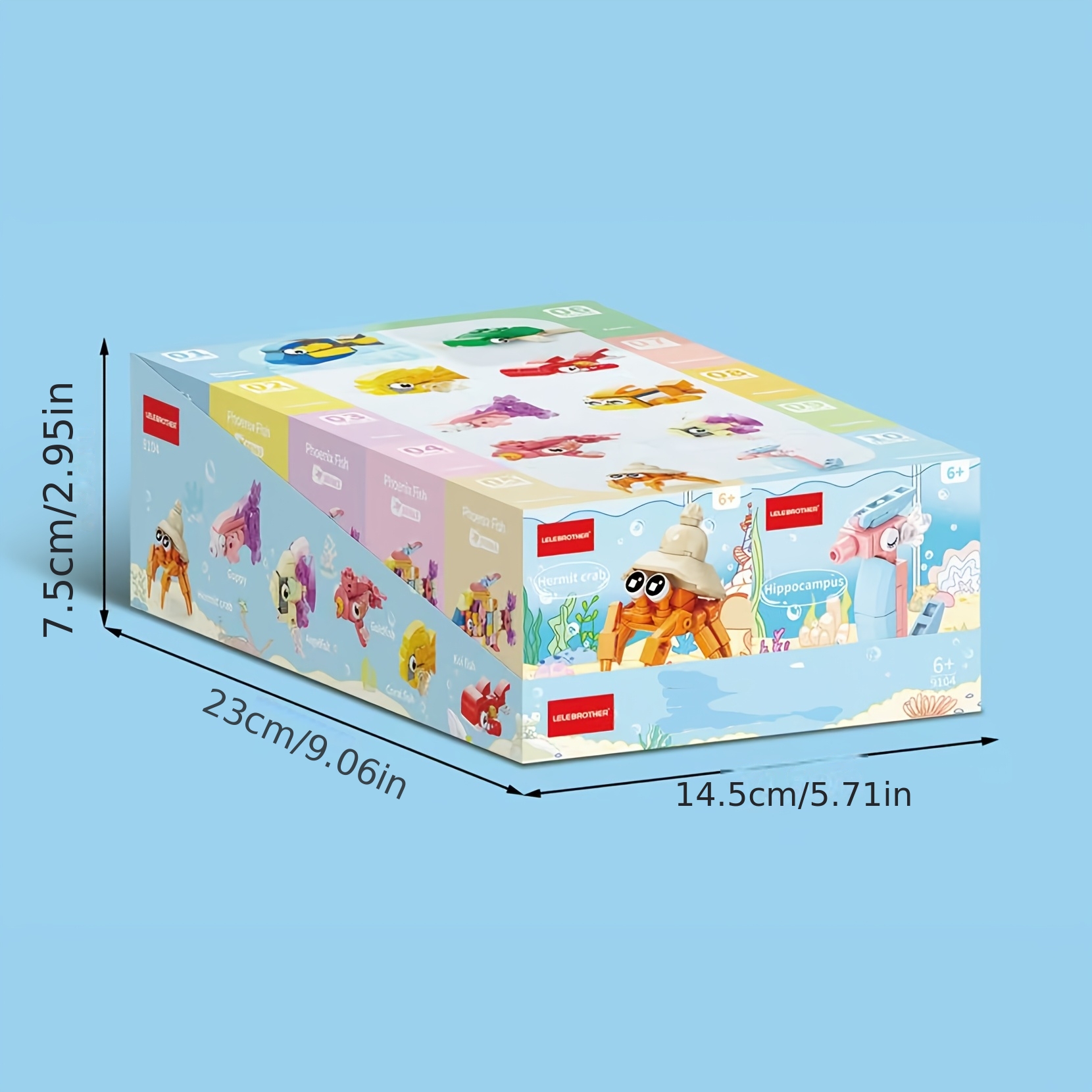 TEMU Little Fish Series Building Block Set, 10 Kinds Of Shapes, Turtle Crab Fish Shrimp Diverse Models, Educational Assembly Ornament, Exercising ,