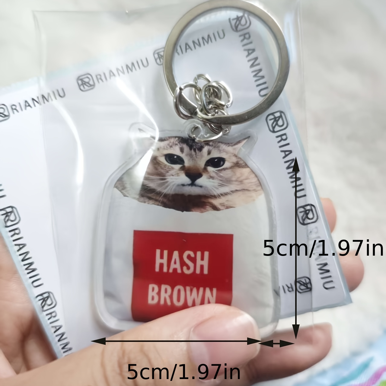 TEMU A Cute 'save ' Gray Cat Acrylic Keychain, Toletolecat, A Great Gift For Fans