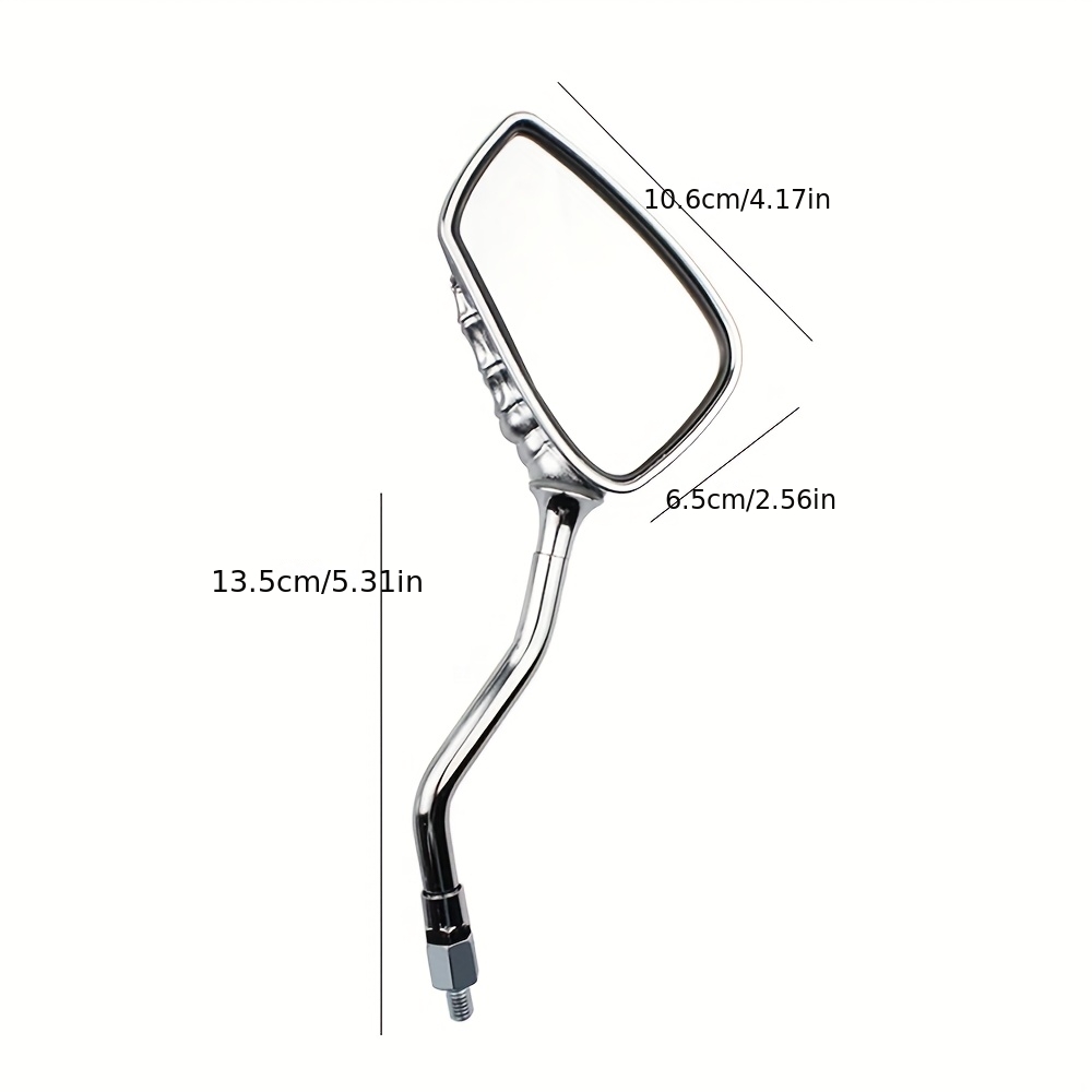 motorcycle rearview mirrors skull   black glossy   edgy claw like grip flat rectangular shape   for all bikes bike rearview mirrors skull hand grip intricate design Product details 5