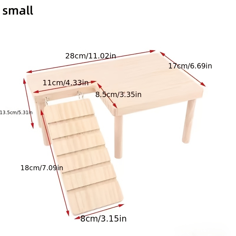 TEMU Hamster Platform, Hamster Climbing Toys, Golden Hamster Two-tier Scenery Table With Stairs And Hiding Platform