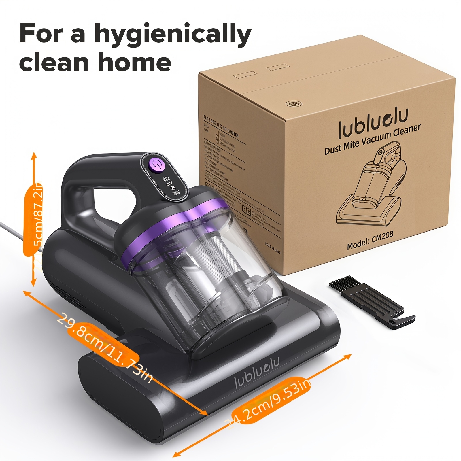 Lubluelu Mattress Vacuum Cleaner, Handheld Bed Vacuum Cleaner With 21kpa Suction 253.7nm Light, 55°c Heated Air, Hepa Filter, 650ml Large Dust Cup, 13ft Cord For Cleaning Bed, Sofa, And Couch