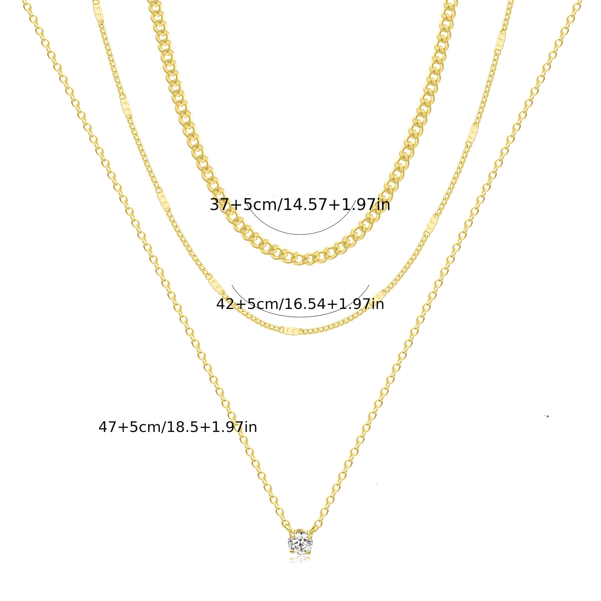 Women's 18K Gold Plated Layered Necklace Set