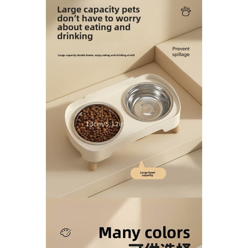 new elevated double bowl for cats and dogs all in   dual bowl for food and water   in plastic stainless steel ceramic with multiple colors   from for your   pet Product details 2