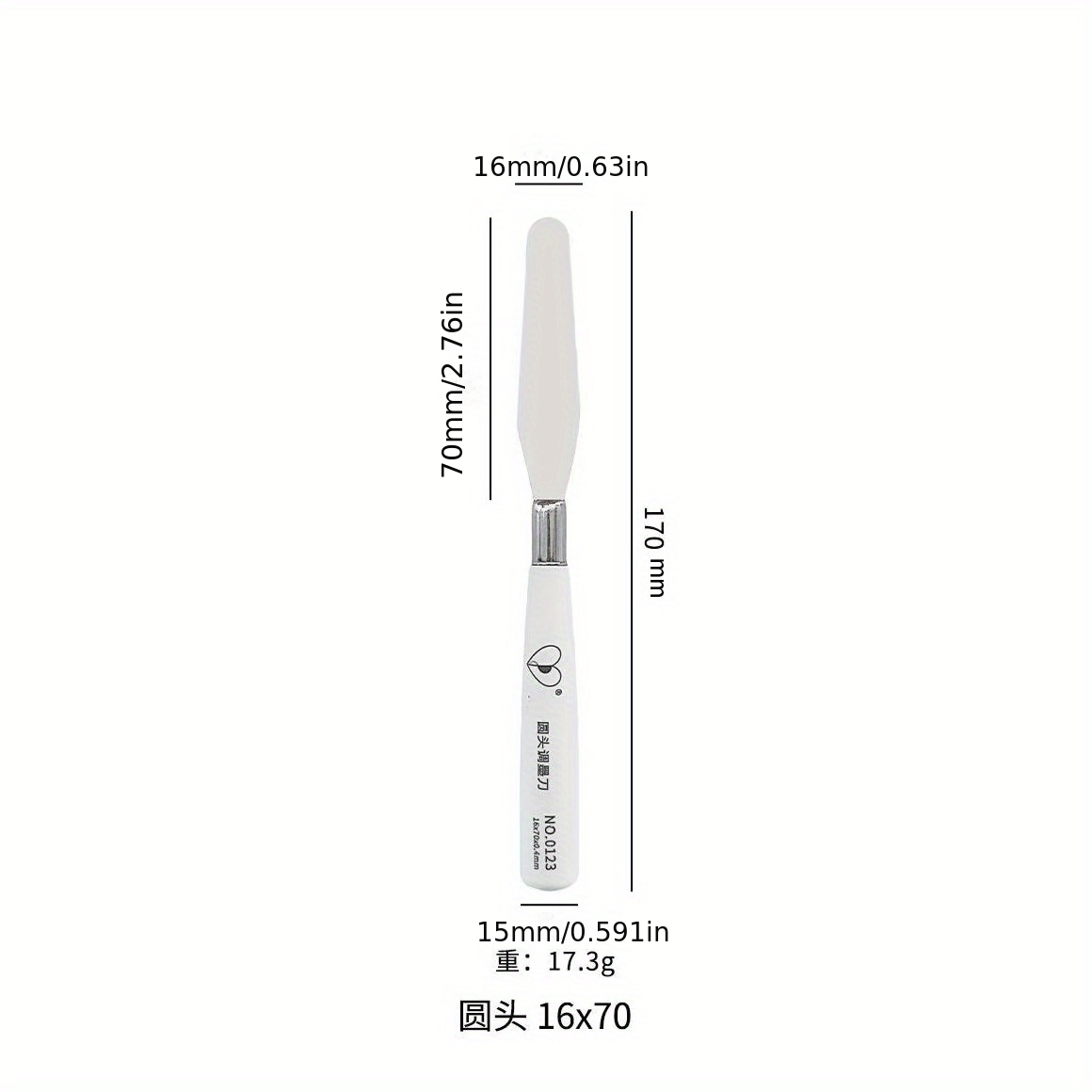 White Handle Stainless Steel Palette Knife for Mixing Colors