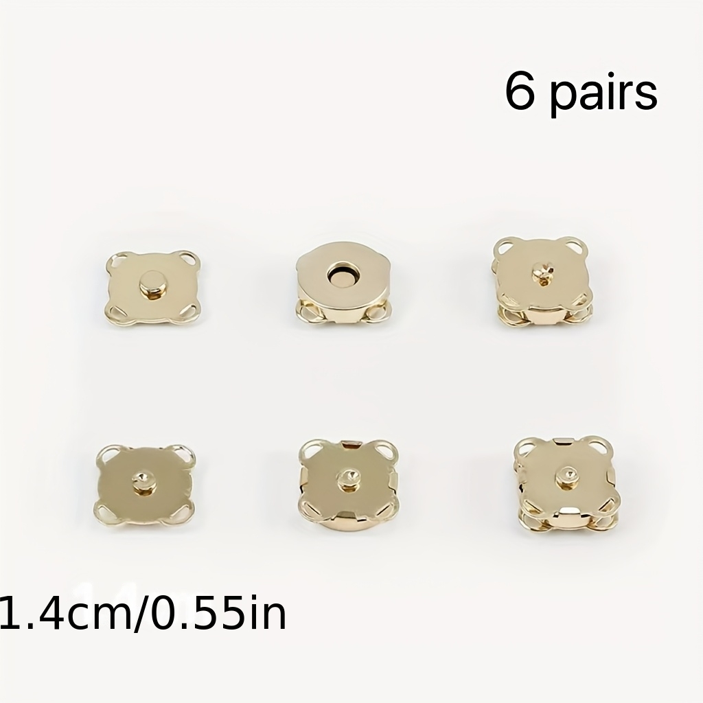 TEMU 6 Sets Of 1.4cm Hand-sewn Magnetic Snap Buttons, Durable Metal Material For Strong Fixing Concealed Fasteners, 5 Colors, Suitable For Clothing,