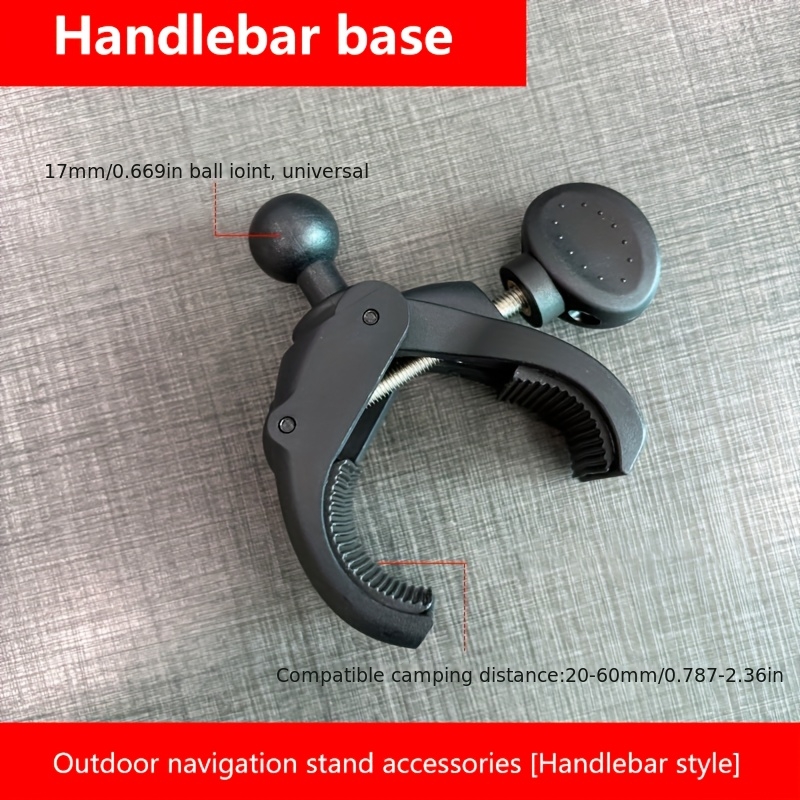 TEMU 17mm Ball Head Diameter Mobile Phone Stand Base, Motorcycle High-force Clamp Stand, Sports Clip Accessory
