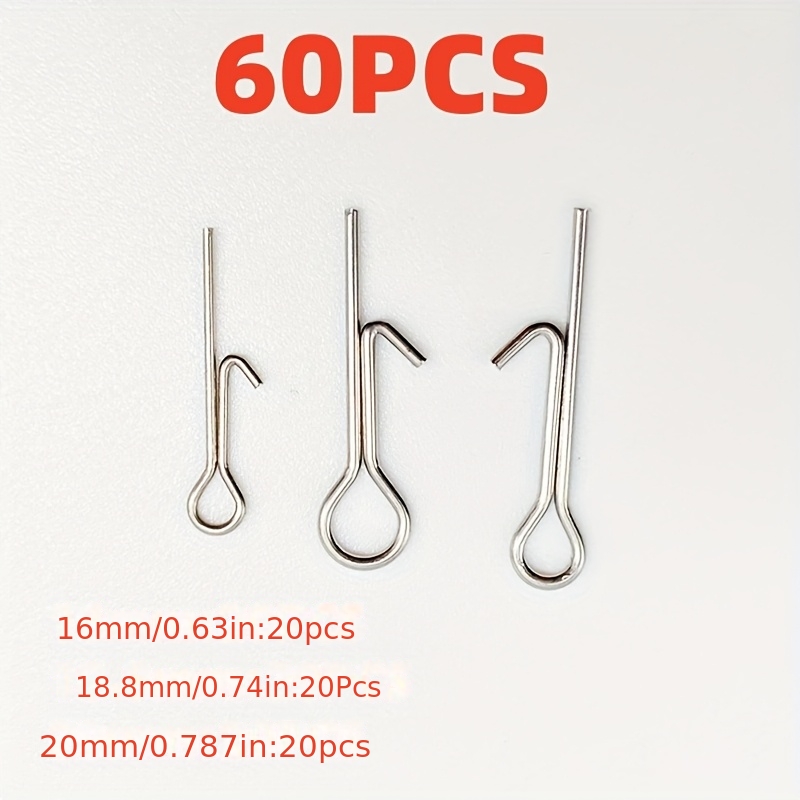 Image of 60pcs Fishing Bait Spikes Hook Soft Lure Bait Fixed Connecting Pins Needle Swivel Carp Fishing Tackle Additions