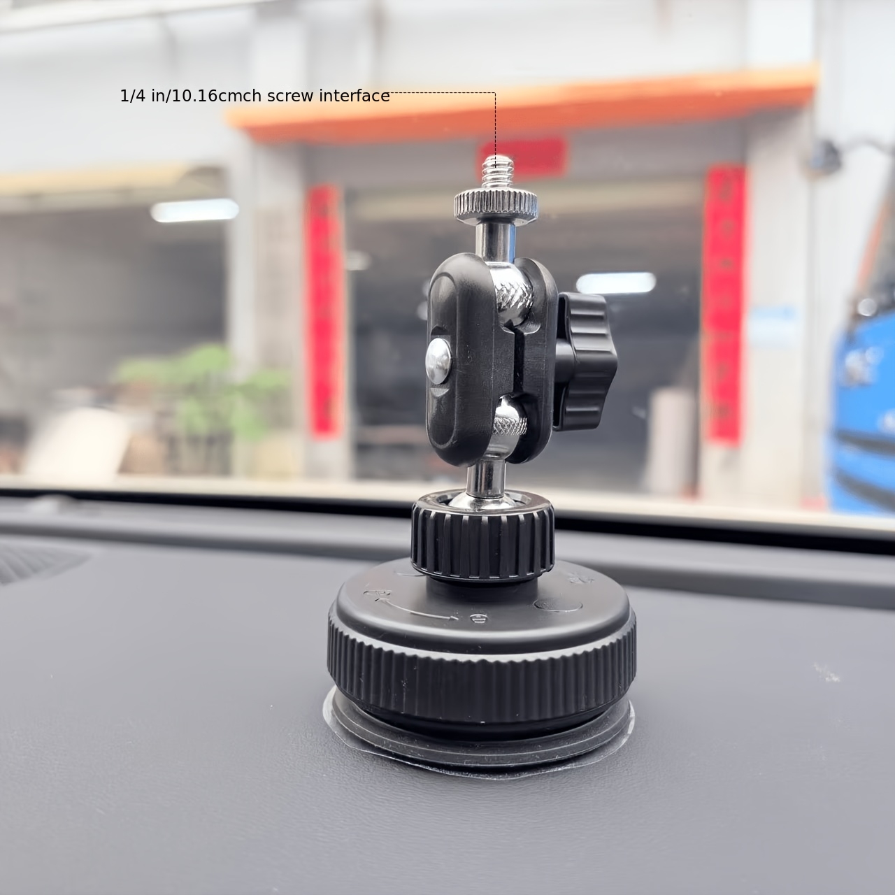 TEMU New Powerful Suction Cup Mobile Phone Holder Accessory For Outdoor Car Shooting, Adjustable Vehicle-mounted Pea-shaped Glass Fixation And