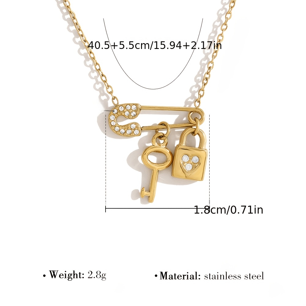 TEMU Elegant 304 Stainless -shaped Women's Necklaces, Suitable For Casual And Formal Occasions, Party And Vacation Wear, Waterproof Daily Necklaces,