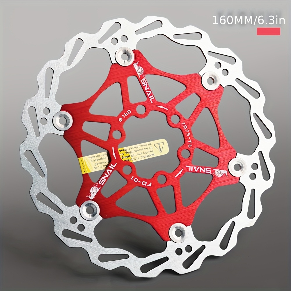 TEMU Aluminum Alloy Bicycle Brake Disc - Lightweight, Lightweight And Durable, Resistant To Wear, Corrosion, Impact, And Rust, Large For Efficient