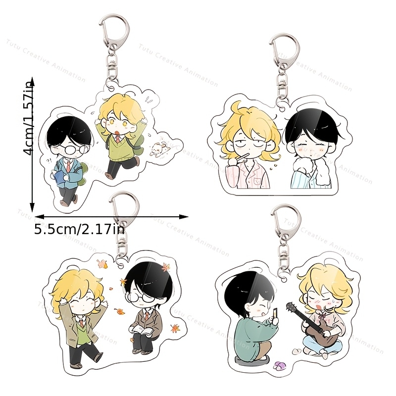 Cute Anime Acrylic Keychain, Cartoon Pendant Charm