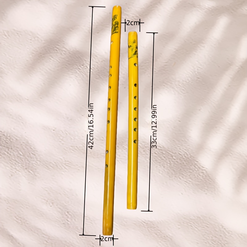 6-hole Professional Recorder, Beginner Practice Flute, 6 Hole Yellow With 33cm Or 42cm Length Options