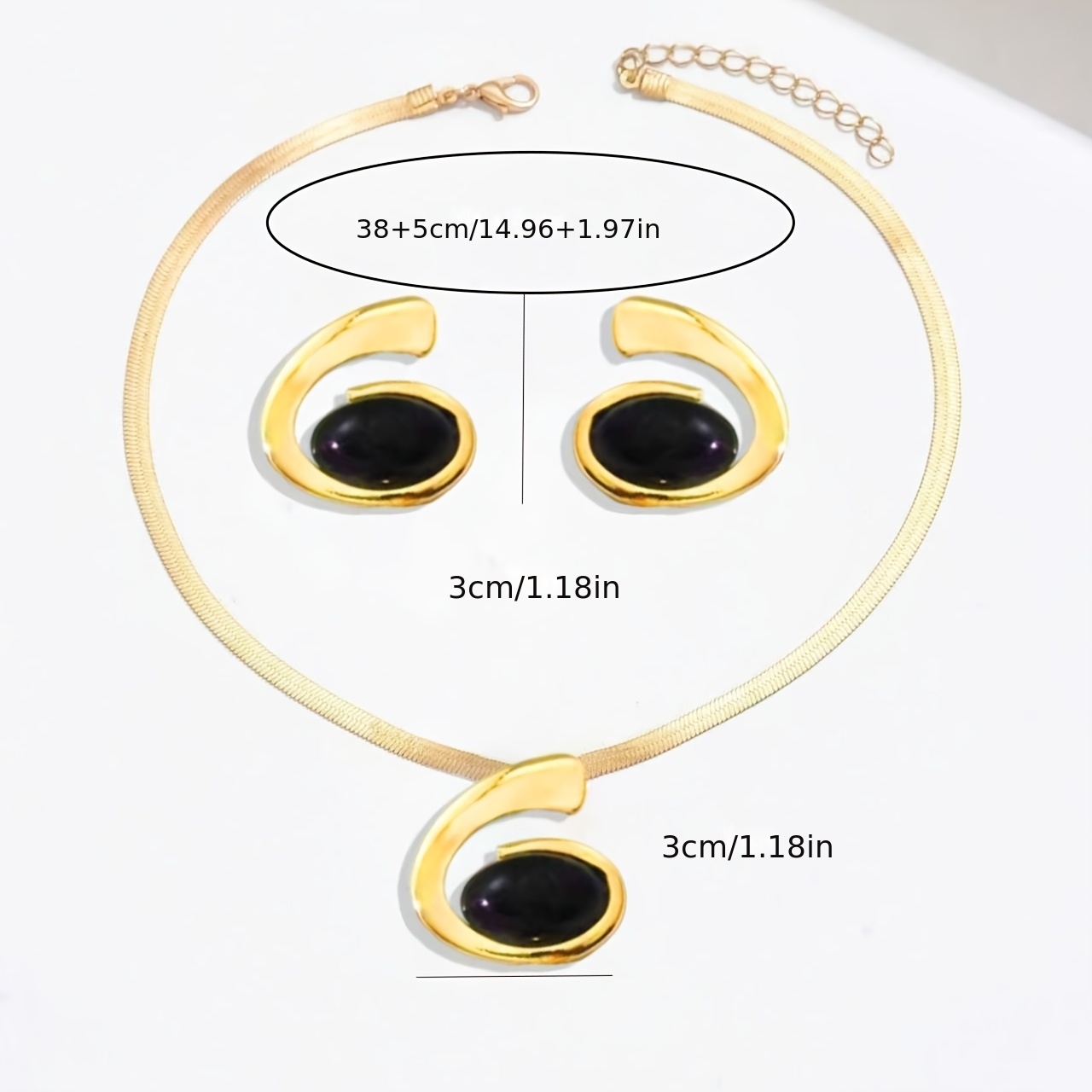 2pcs Elegant Necklace and Earrings Set for Women