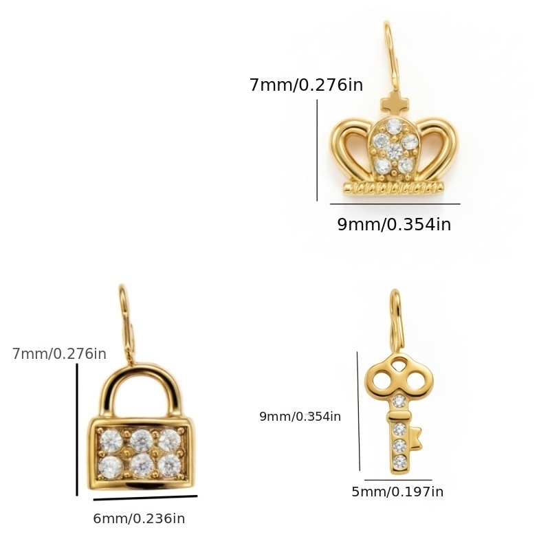 Minimalist Crown/Key/Lock Shaped Couple's Pendant Accessory