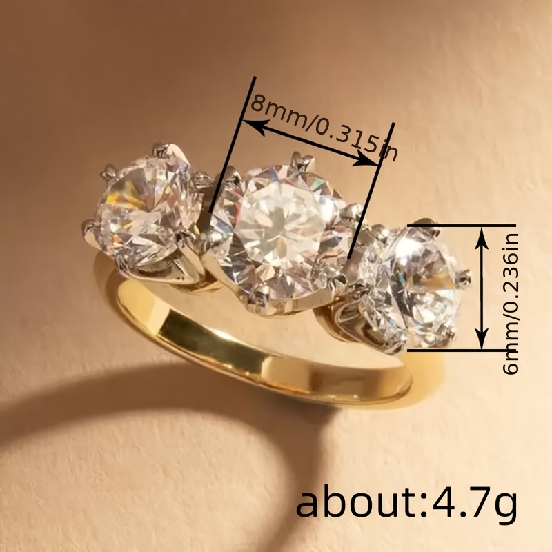 6-Claw Pave Double-Tone Copper Micro-Pave Ring