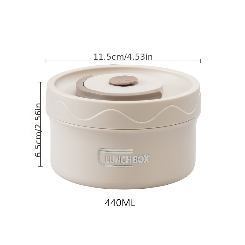 TEMU 440ml/600ml Lunch Box, Stainless Steel Material, Microwave Safe, Household Essential, Bento Box, Insulated Food Container, Detachable And