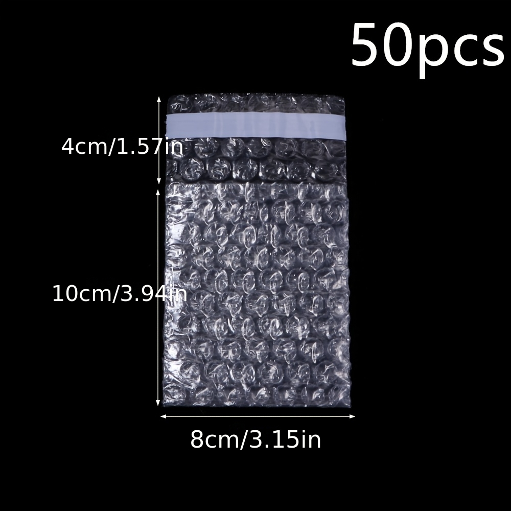 TEMU 10/20/50pcs Double-sided Self-adhesive White Transparent Bubble Mailers, Self-sealing Packaging Bags, Dust-proof Bags For Bracelets, Necklaces,