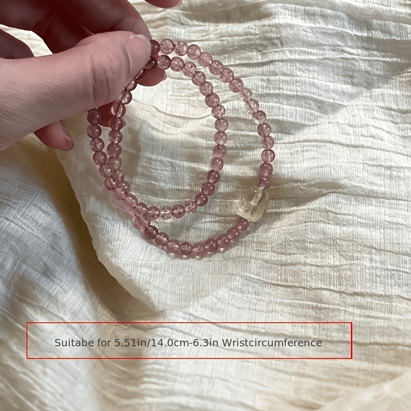 Ice-Grain Strawberry Crystal Bracelet and Necklace Set
