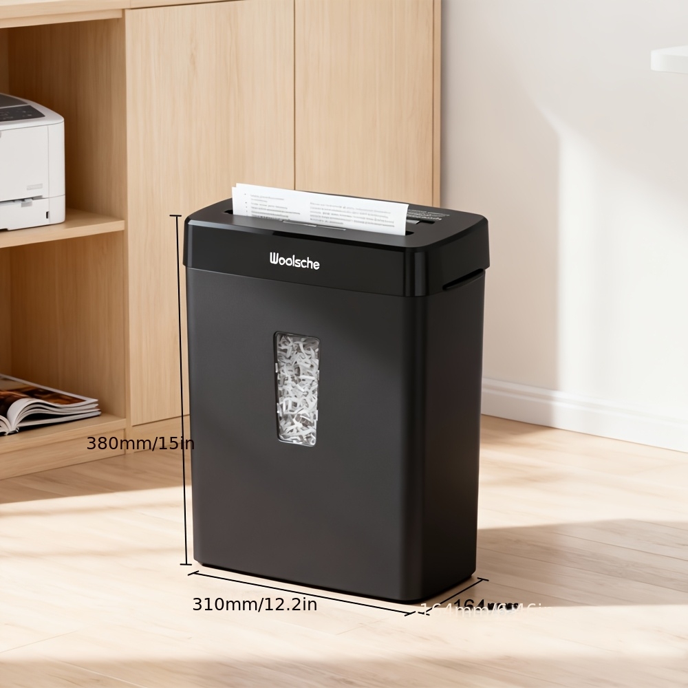 Auto-start 10-sheet - P-4 Security For Confidential Documents & Cds | 3.43 Gal Anti-jam Bin | Compact For Home Office & Small Spaces | Brand: Woolsche