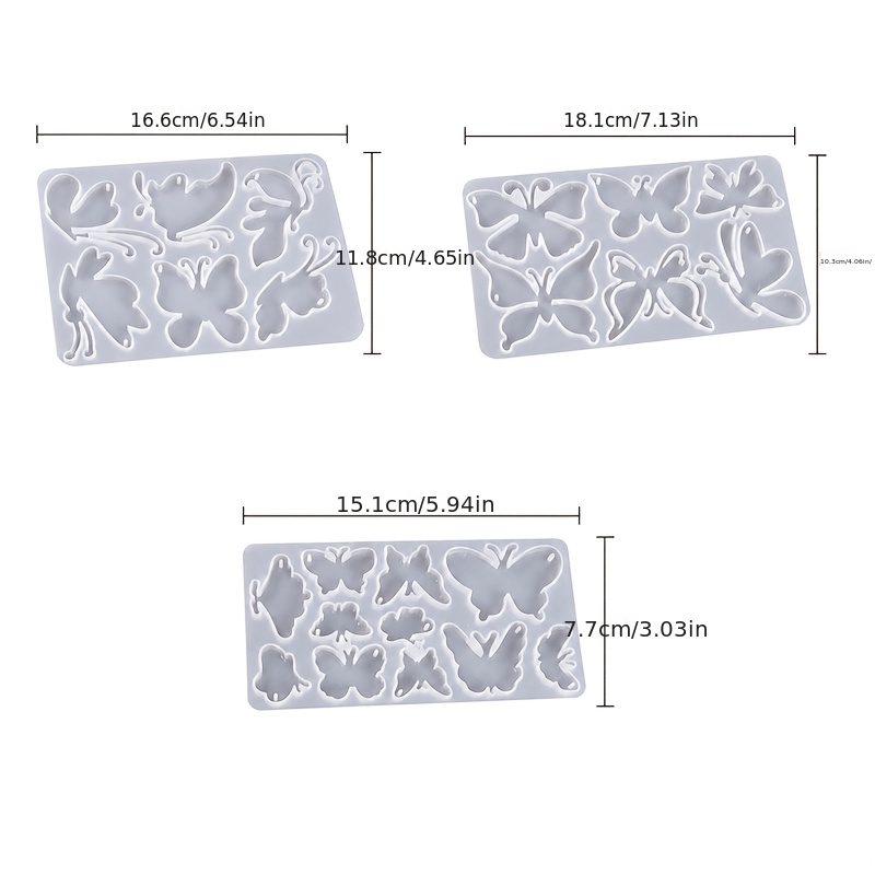 TEMU 3pcs Clay Mold Pendant Earrings Epoxy Resin Silicone Mold Set Home Desktop Atmosphere Decor Gift Craft Silicone Mold