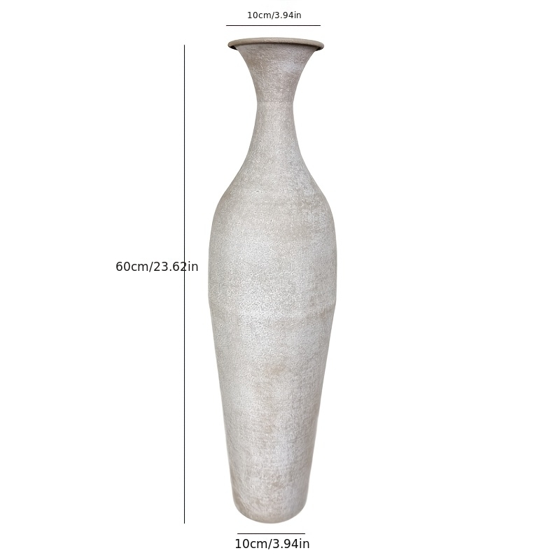 TEMU - Floor Vase, Vintage Matte Textured Large Planter, Decorative Vase Ornament For Living Room & Entryway Home Decor