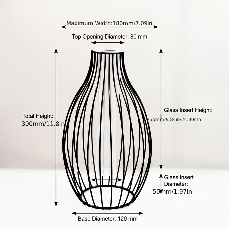 TEMU 1pc Newly Upgraded Plastic Tube With Pc Inner Liner, Shatterproof And Durable, Modern Home Decoration Metal Decorative Vase, European And