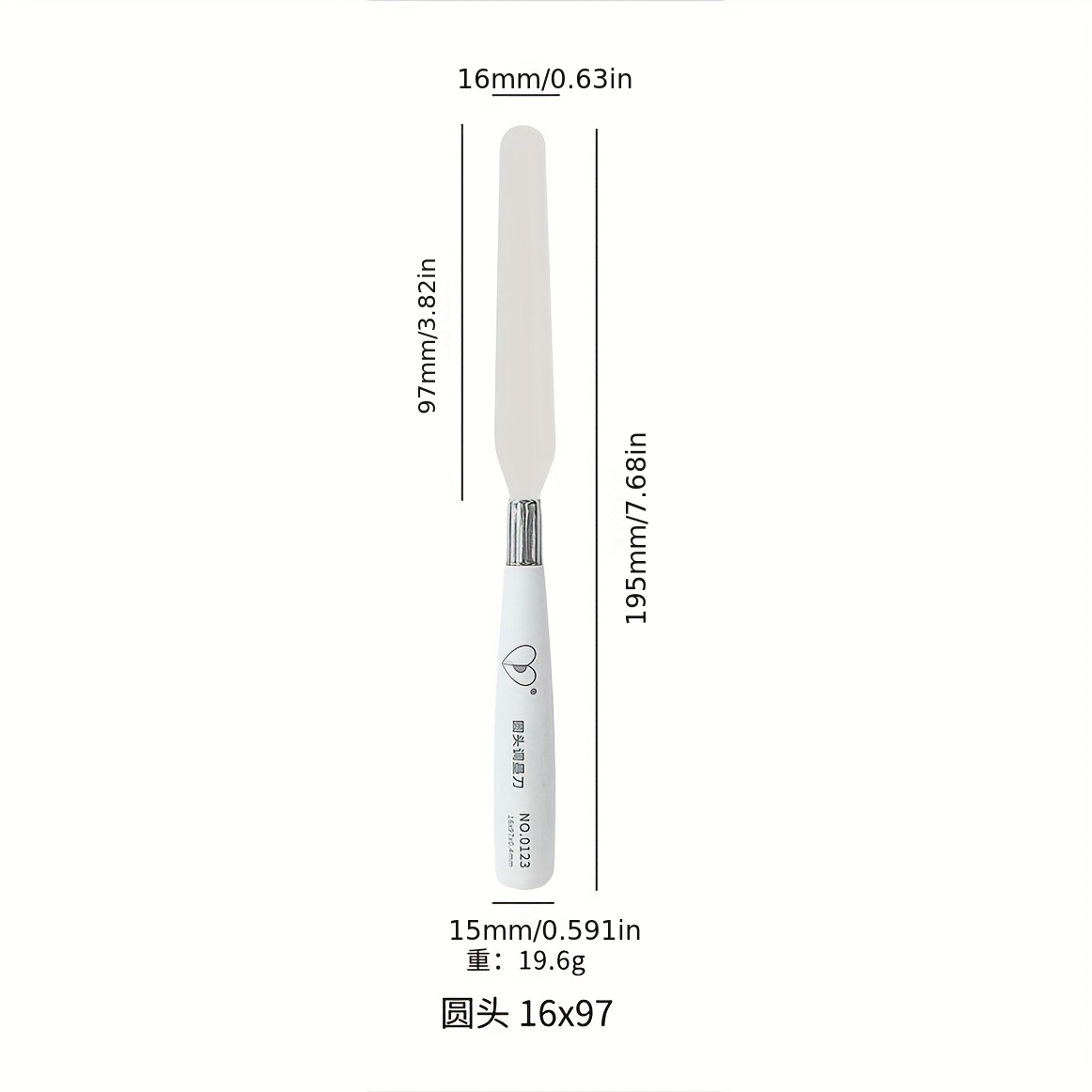 White Handle Stainless Steel Palette Knife for Mixing Colors