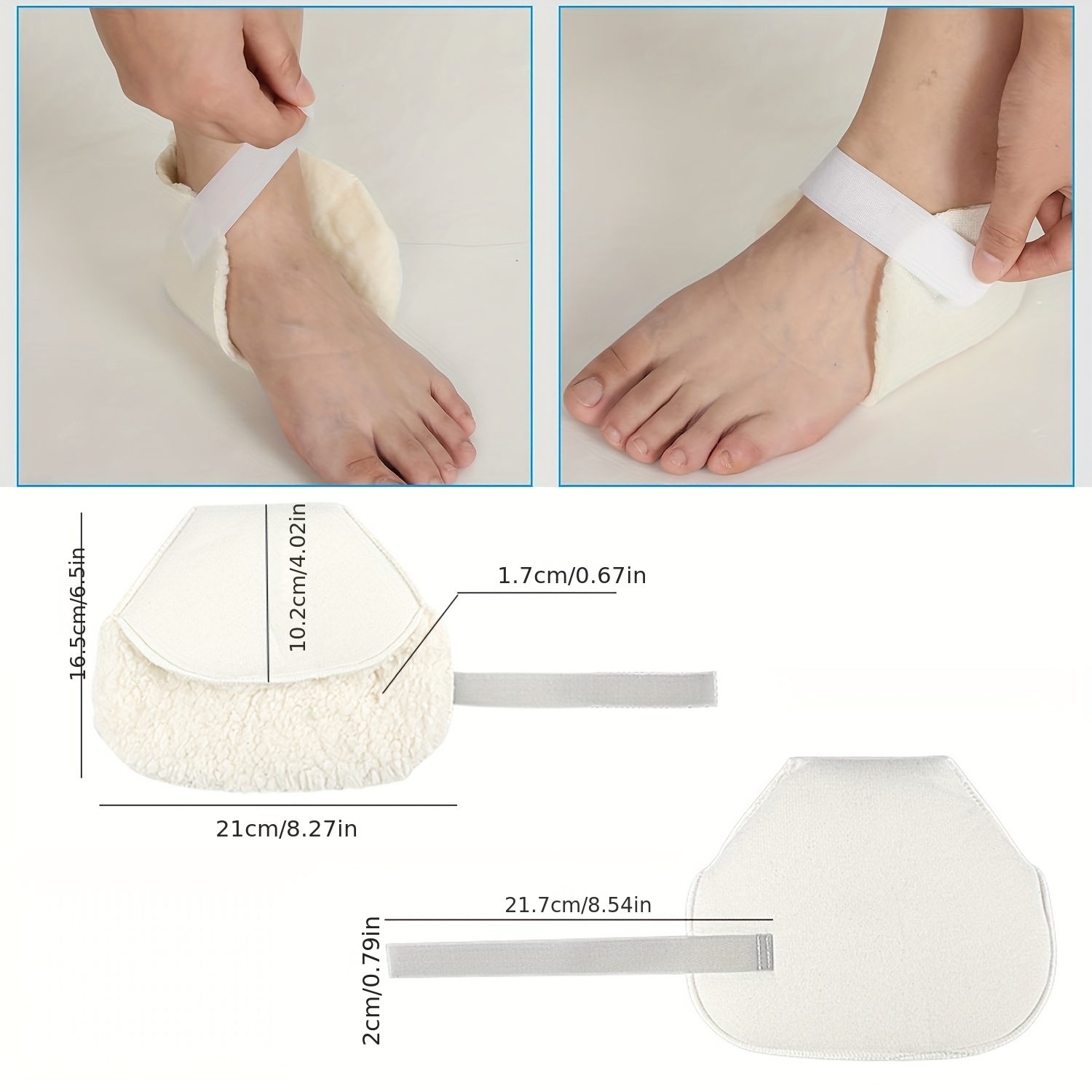 2pcs sheepskin heel cushions adjustable heel protectors for bedsores soft and comfortable suitable for sitting lying mattress boots ankle and   protection Product details 3