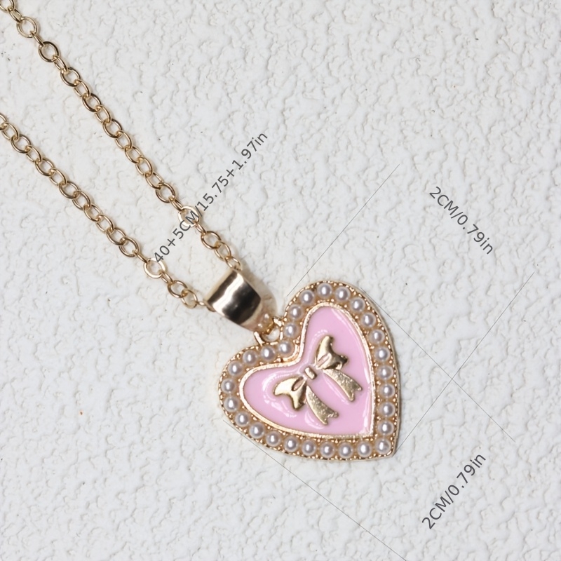 Heart Bow Necklace, Elegant Gift for Her