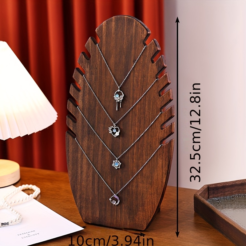 Solid Wood Jewelry Display Stand for Necklaces, Bracelets & Pendants