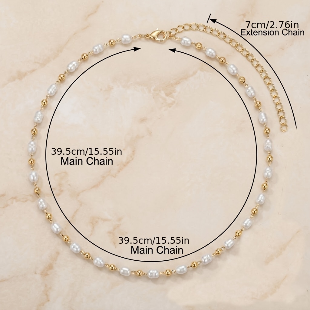 TEMU 1. Irregular Rice Grain Shaped Necklace, Fashionable And Easy, And , Versatile And , Cool- Retro Geometric Three-dimensional Middle Eastern