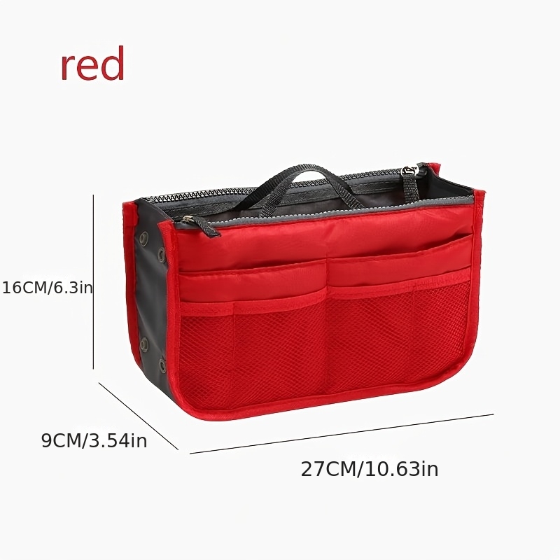 Korean Style Multi-functional Inner Bag With Double Zipper, Medium Travel Organizer With Large Capacity And Compartments
