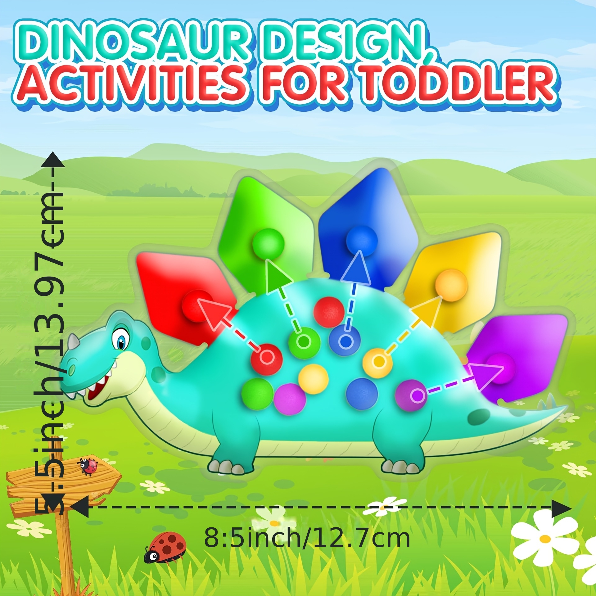 Image of Dinosaur Color Classification Sensory Toy Infinite Cube, Multi-colored, Made Of Durable Plastic