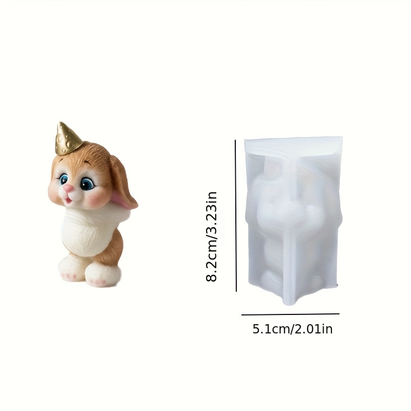 Resin Silicone Mold - Easter Blowing Candle Rabbit Candle Plaster Mold, Home Desktop Atmosphere Decoration, Holiday Gift, Diy Enthusiast Casting Mold