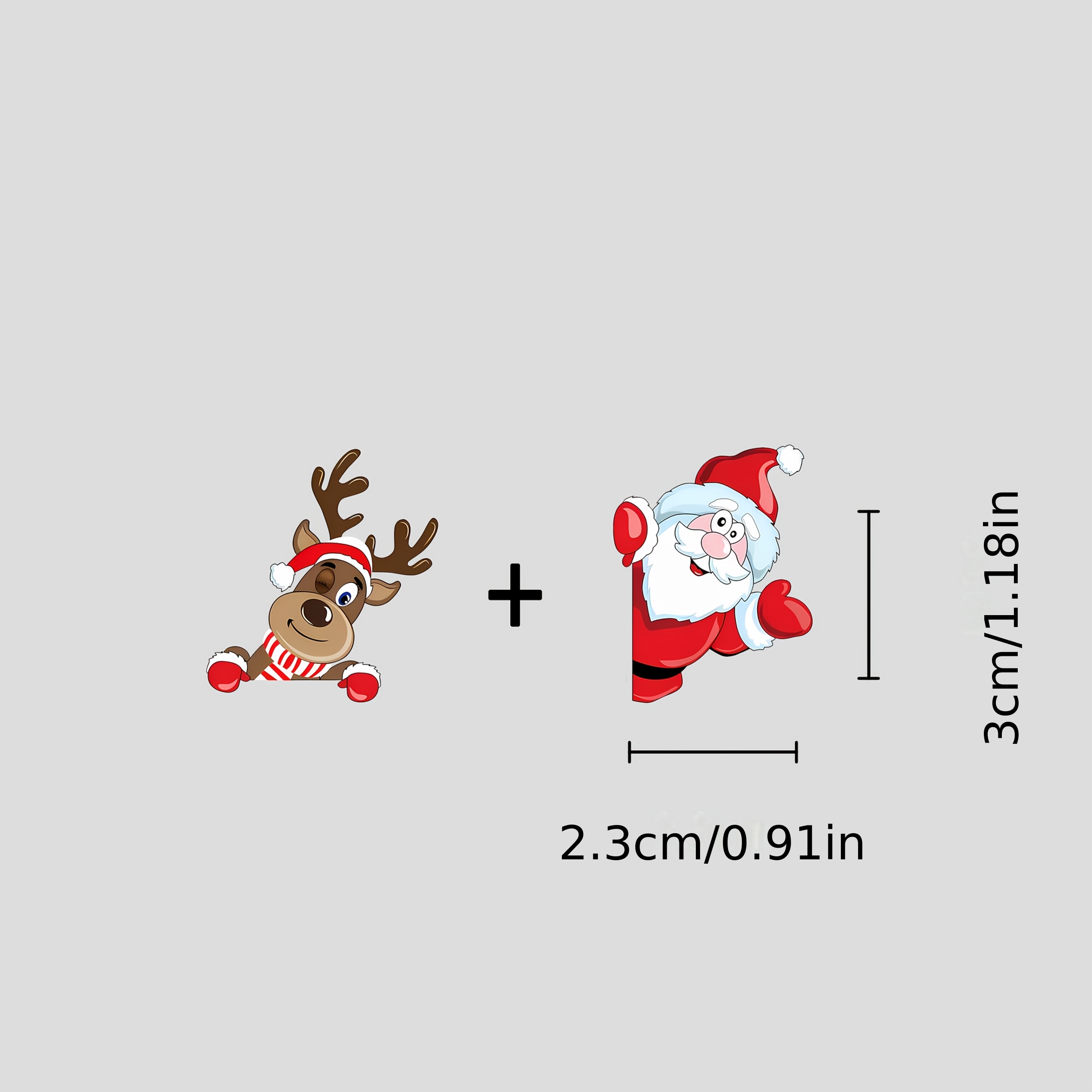 TEMU Los pegatinas para espejo retrovisor de Papá Noel y renos son perfectas para varios , añadiendo un festivo a las decoraciones navideñas. adiós a