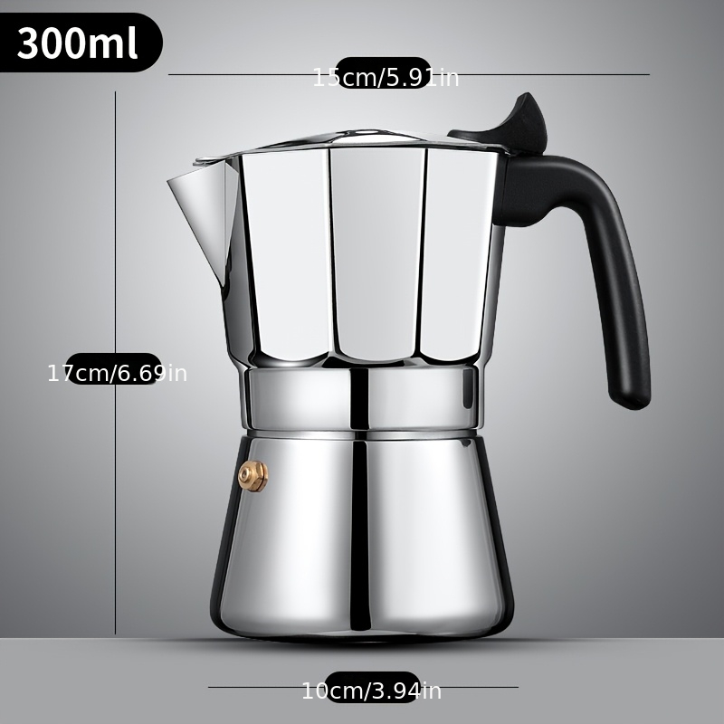 Image of 304 Stainless Steel Italian Espresso Pot Camping Coffee Pot Outdoor Coffee Pot Coffee Utensils