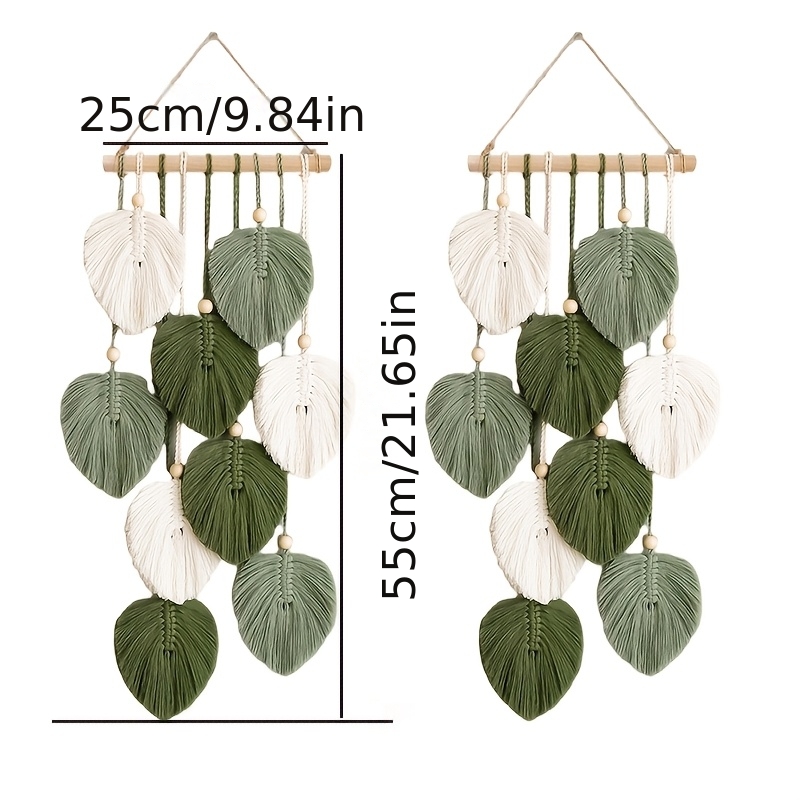 2pcs Leaf Tapestry Ornaments Home Wall Decor Pendant Living Room Dining Room Background Wall Decoration Store Decoration Hanging Pendant Creative Exquisite Wall Ornament