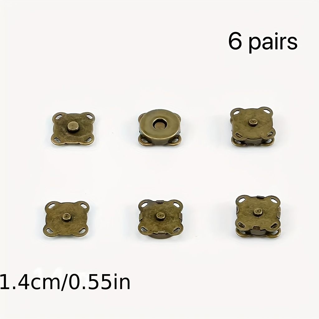 TEMU 6 Juegos de Botones Magnéticos de 1.4Cm Cosidos a , Material Metálico Duradero para Fijación Fuerte, Cierres Ocultos, 5 Colores, Adecuados para