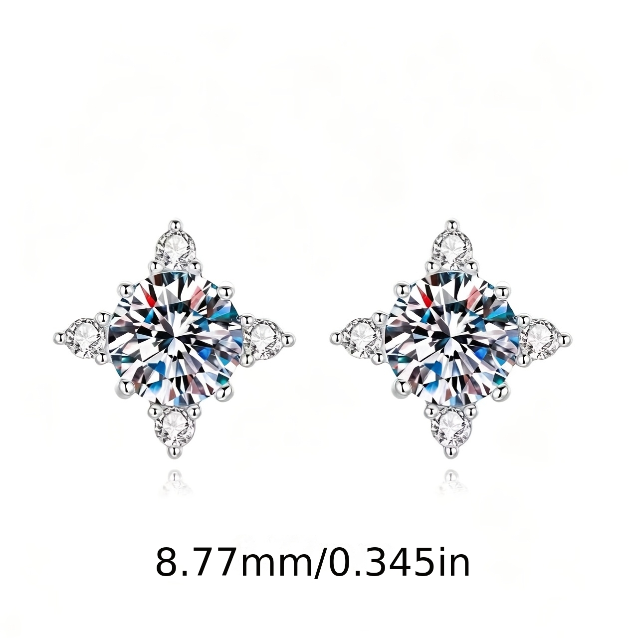 S925 Sterling Silvery Sparkling Star Stud Earrings