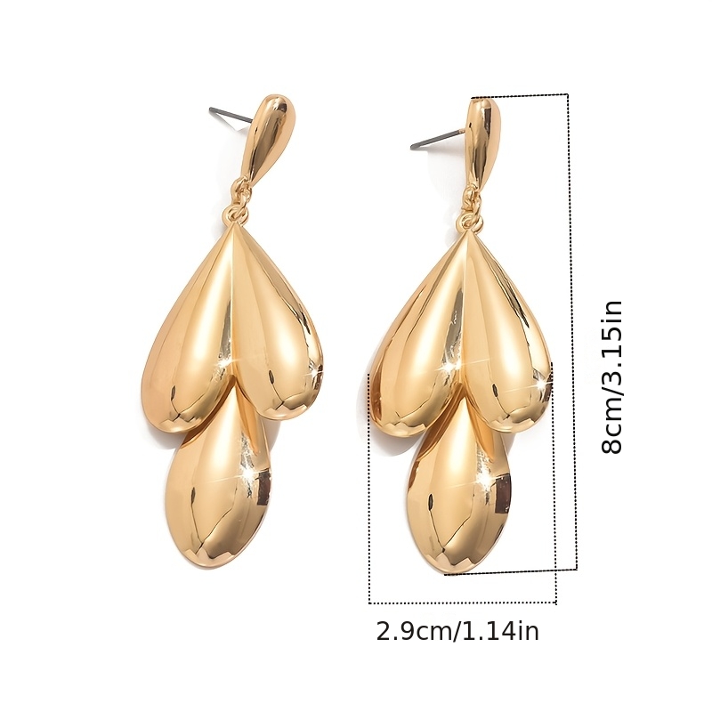 Exaggerated Glossy Teardrop Earrings for Women, Statement Style